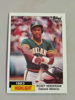 Rickey Henderson 1984 Topps #2 1983 Highlight Oakland Athletics Baseball Card